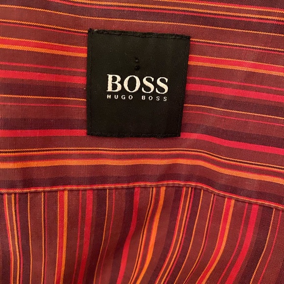 HUGO BOSS Men’s Striped Button Down Shirt Sz L - Picture 5 of 9